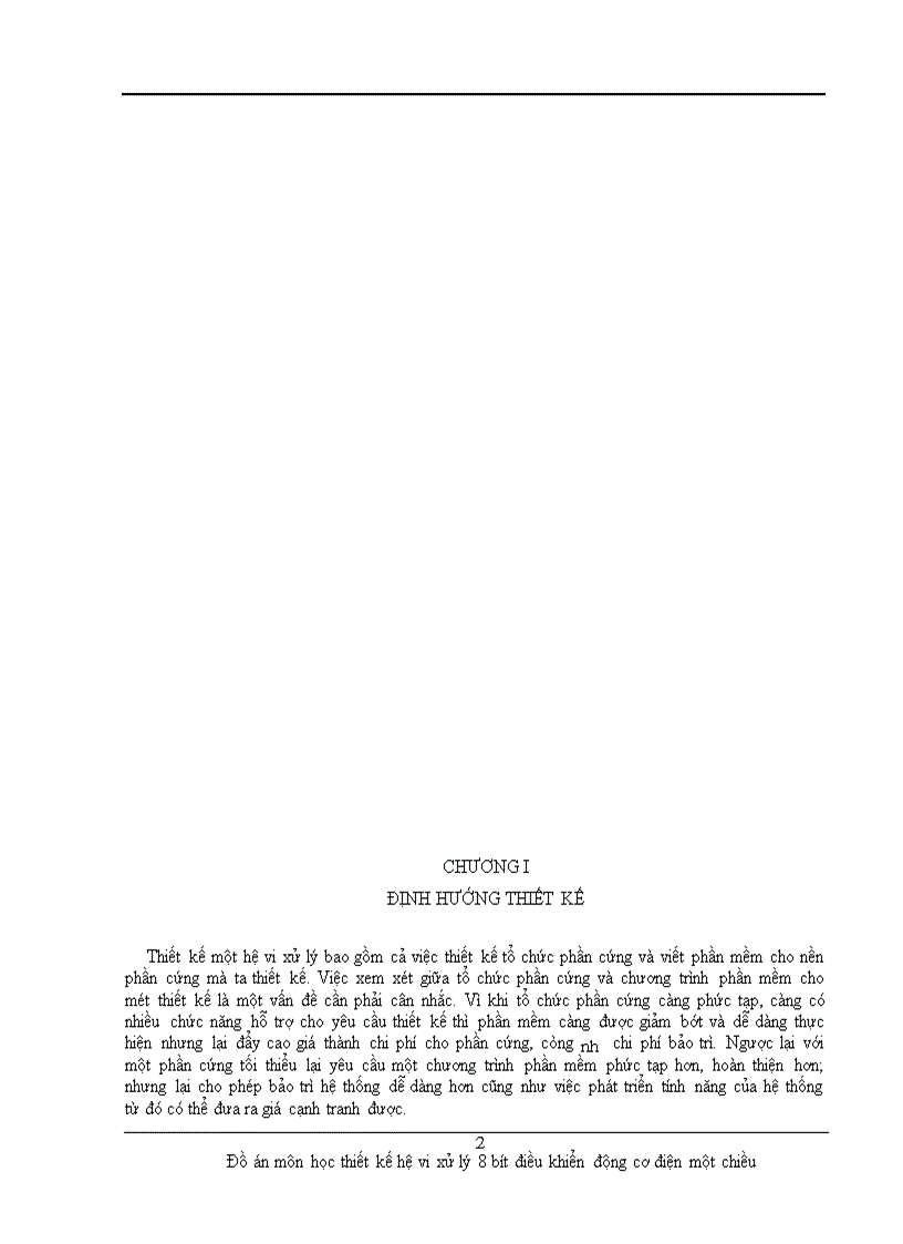 Đồ án môn học thiết kế hệ vi xử lý 8 bít điều khiển động cơ điện một chiều