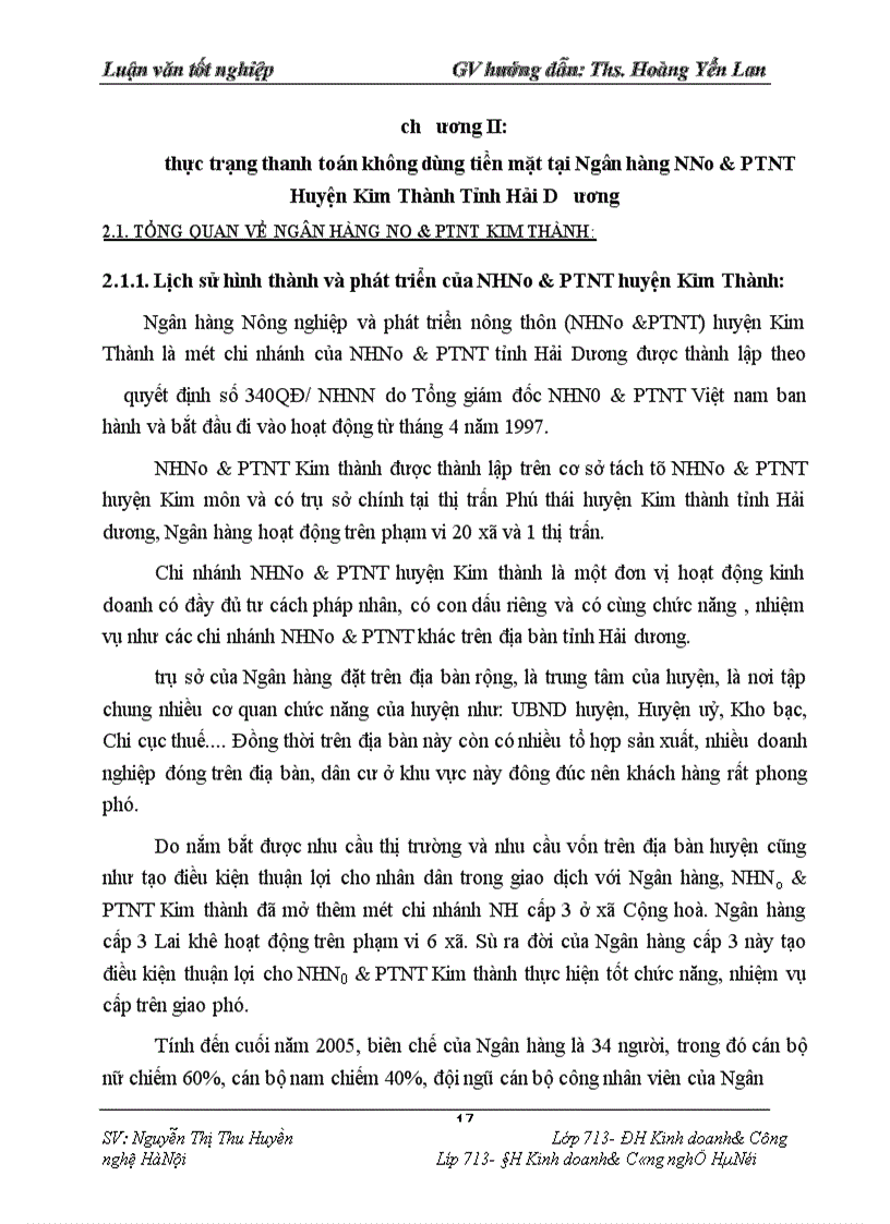 image for page Một số giải pháp nâng cao hiệu quả hoạt động thanh toán không dùng tiền mặt tại chi nhánh Ngân hàng No & PTNT huyện Kim thành- Hải Dương
