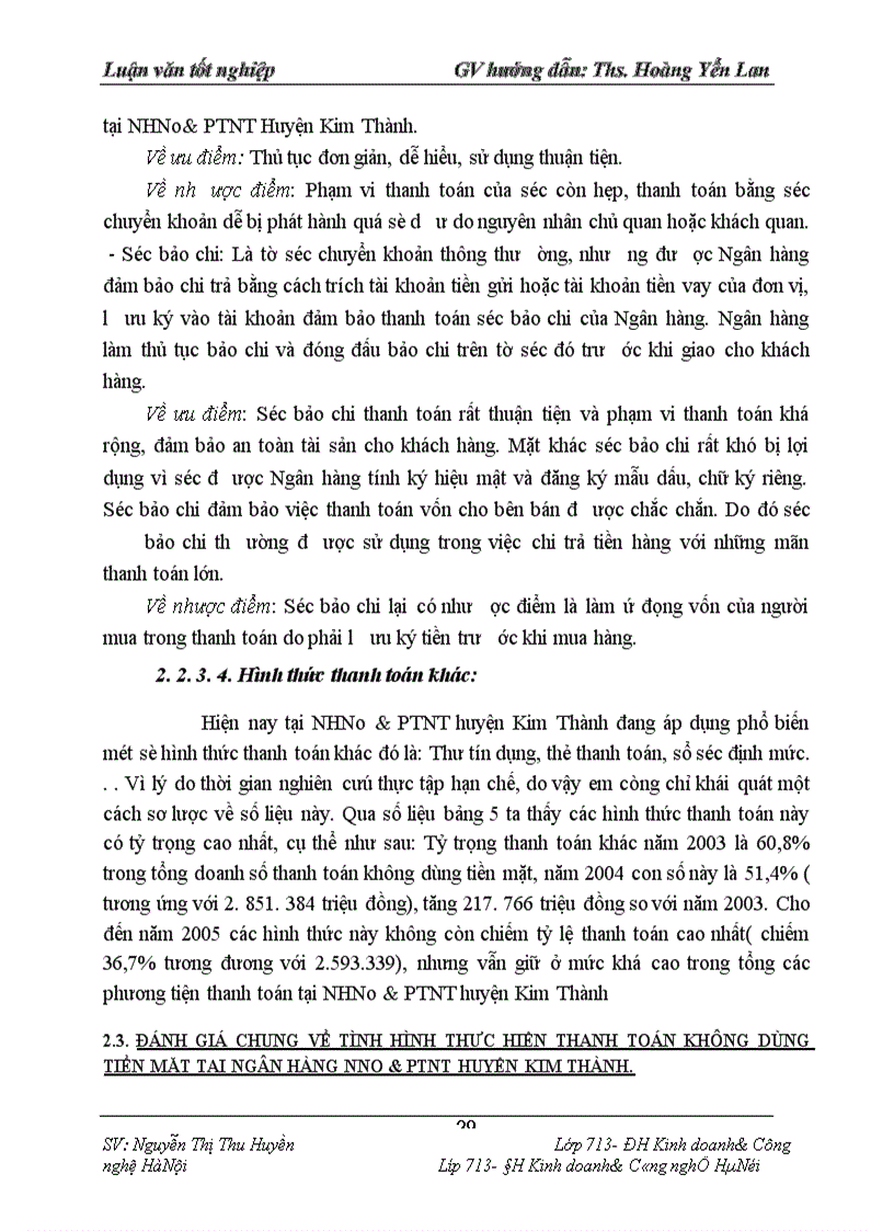 image for page Một số giải pháp nâng cao hiệu quả hoạt động thanh toán không dùng tiền mặt tại chi nhánh Ngân hàng No & PTNT huyện Kim thành- Hải Dương