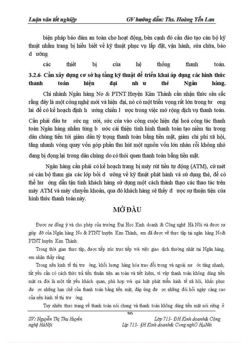 image for page Một số giải pháp nâng cao hiệu quả hoạt động thanh toán không dùng tiền mặt tại chi nhánh Ngân hàng No & PTNT huyện Kim thành- Hải Dương