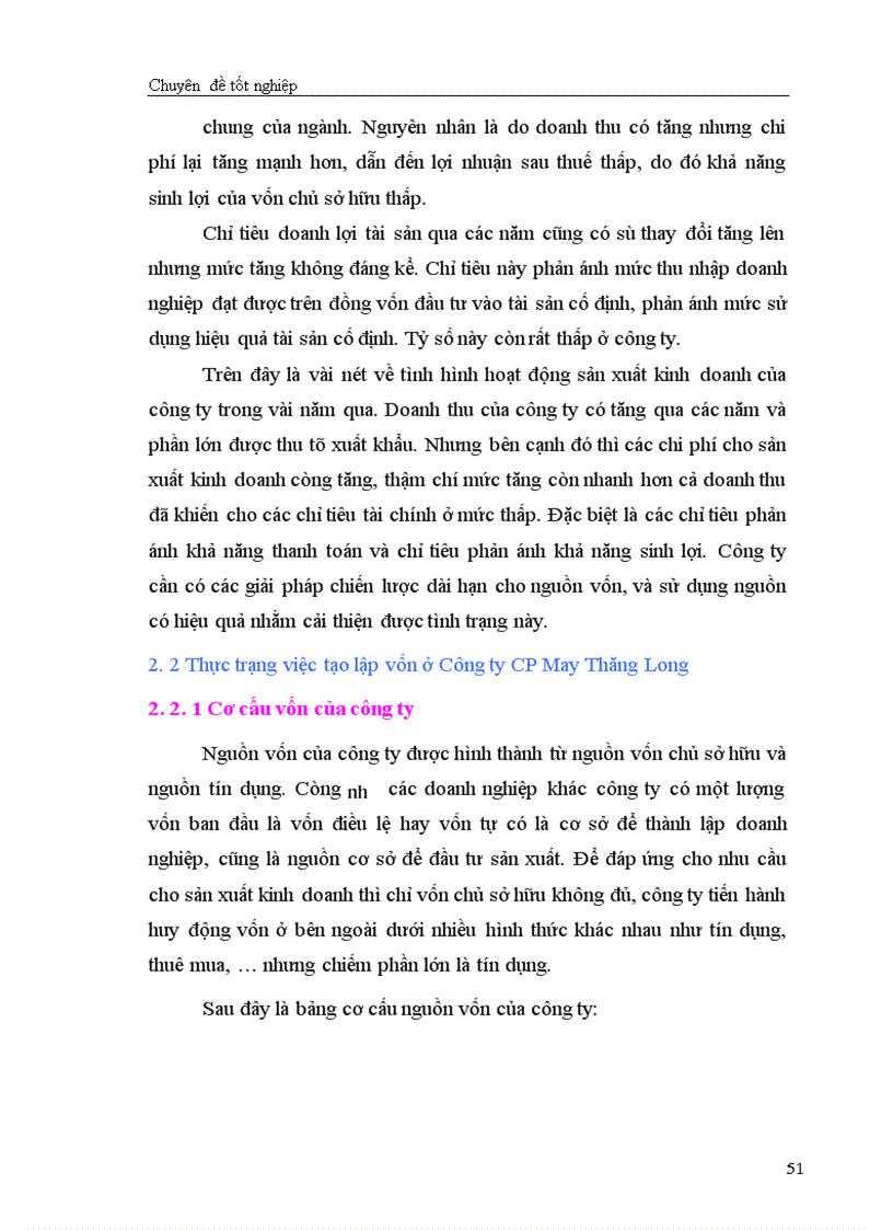 image for page Giải pháp chủ yếu tạo lập vốn cho hoạt động sản xuất kinh doanh ở Công ty cổ phần May Thăng Long