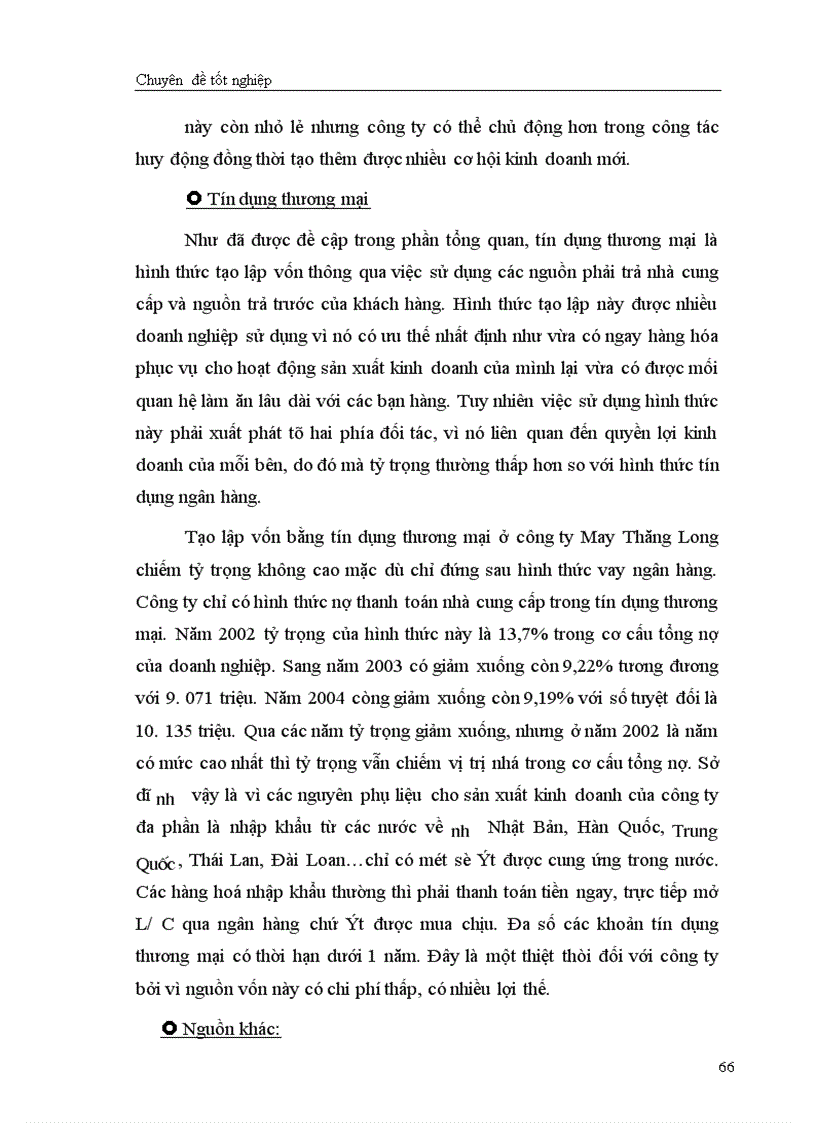 image for page Giải pháp chủ yếu tạo lập vốn cho hoạt động sản xuất kinh doanh ở Công ty cổ phần May Thăng Long