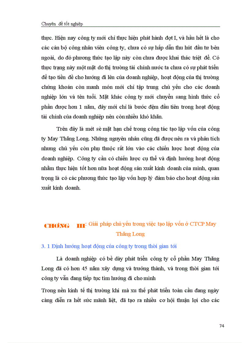 image for page Giải pháp chủ yếu tạo lập vốn cho hoạt động sản xuất kinh doanh ở Công ty cổ phần May Thăng Long