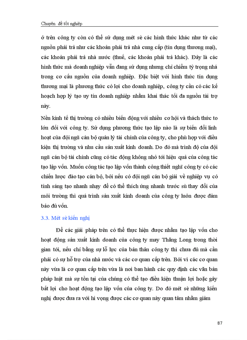 image for page Giải pháp chủ yếu tạo lập vốn cho hoạt động sản xuất kinh doanh ở Công ty cổ phần May Thăng Long