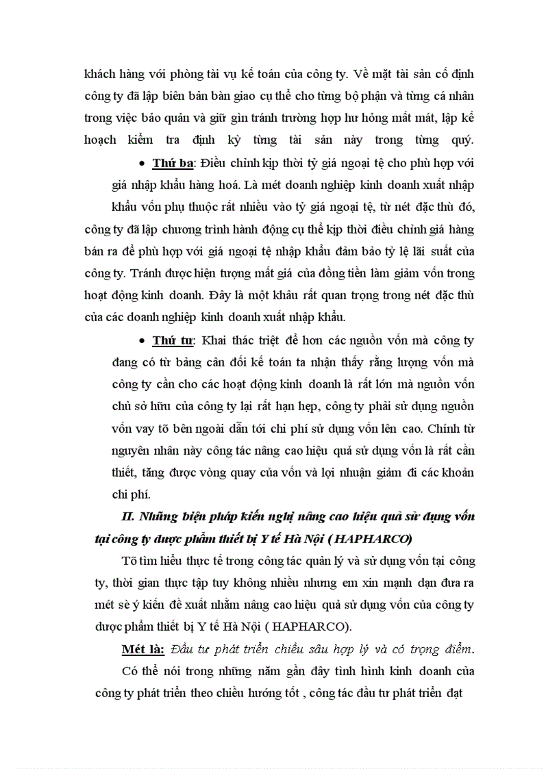 image for page Phương hướng và biện pháp nâng cao hiệu quả sử dụng vốn tại công ty dược phẩm thiết bị y tế Hà Nội