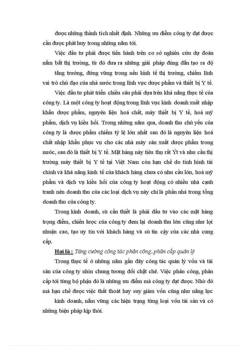 image for page Phương hướng và biện pháp nâng cao hiệu quả sử dụng vốn tại công ty dược phẩm thiết bị y tế Hà Nội