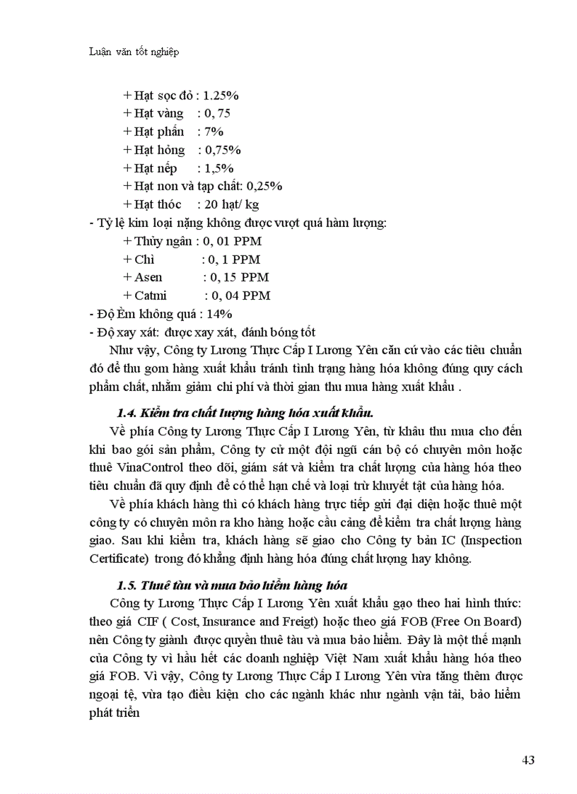 image for page Thực trạng và biện pháp thúc đẩy hoạt động xuất khẩu gạo ở Công ty Lương Thực Cấp I Lương Yên