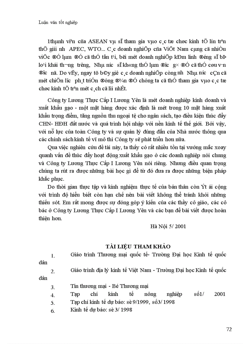 image for page Thực trạng và biện pháp thúc đẩy hoạt động xuất khẩu gạo ở Công ty Lương Thực Cấp I Lương Yên