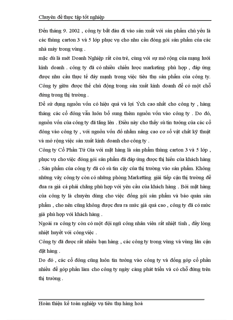 image for page Kế Toán Thành Phẩm Tiêu Thụ và Xác Định kết quả tiêu thụ tại Công ty cổ phần Tứ Gia