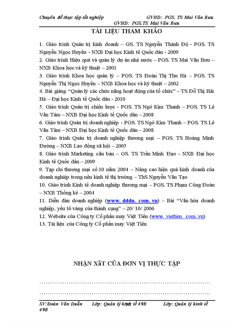 image for page Một số giải pháp nâng cao hiệu quả sản xuất kinh doanh ở Công ty Cổ phần may Việt Tiến