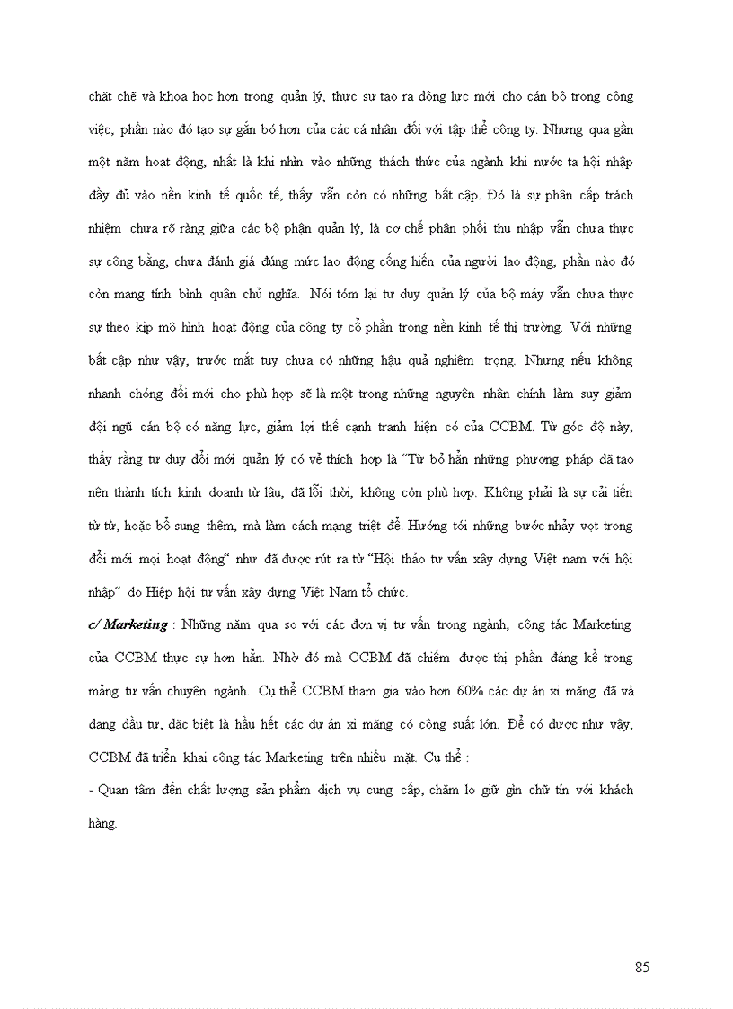 image for page Phân tích thực trạng của công ty cp tư vấn CCBM