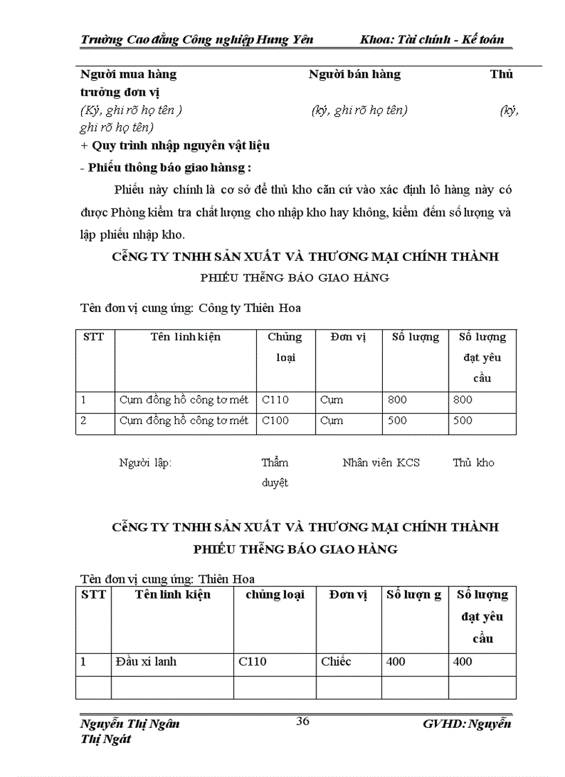 image for page Kế toán nguyên vật liệu, công cụ dụng cụ tại Công ty TNHH sản xuất và thương mại Chính Thành