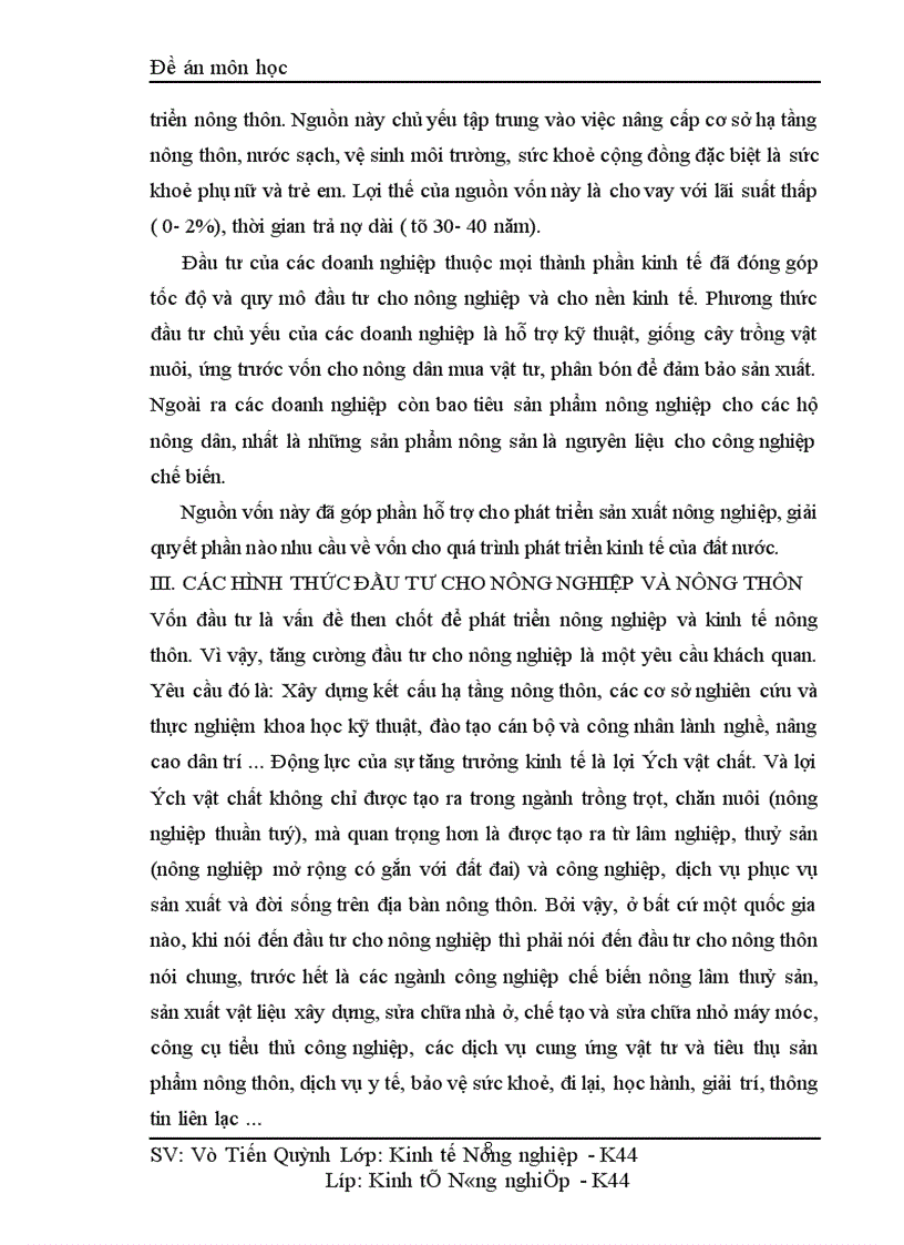 image for page Thực trạng và giải pháp sử dụng vốn đầu tư cho nông nghiệp nông thôn