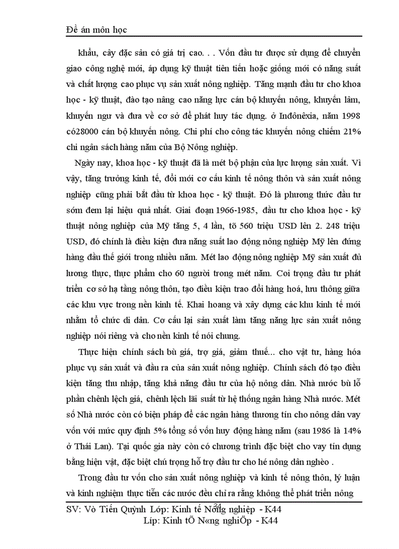 image for page Thực trạng và giải pháp sử dụng vốn đầu tư cho nông nghiệp nông thôn