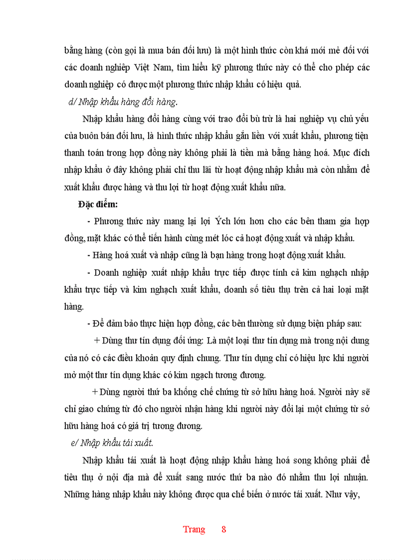 image for page Thực trạng và một số giải pháp hoàn thiện hoạt động nhập khẩu ở Công ty XNK và kỹ thuật bao bì