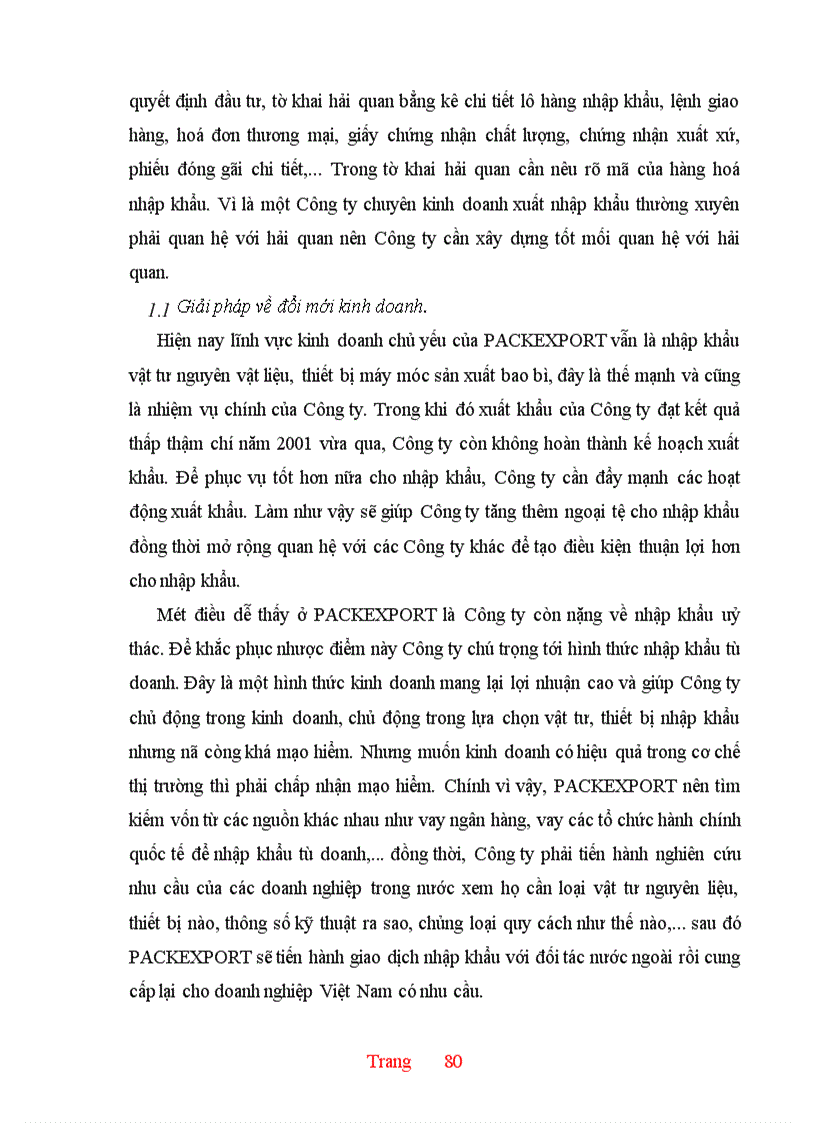image for page Thực trạng và một số giải pháp hoàn thiện hoạt động nhập khẩu ở Công ty XNK và kỹ thuật bao bì