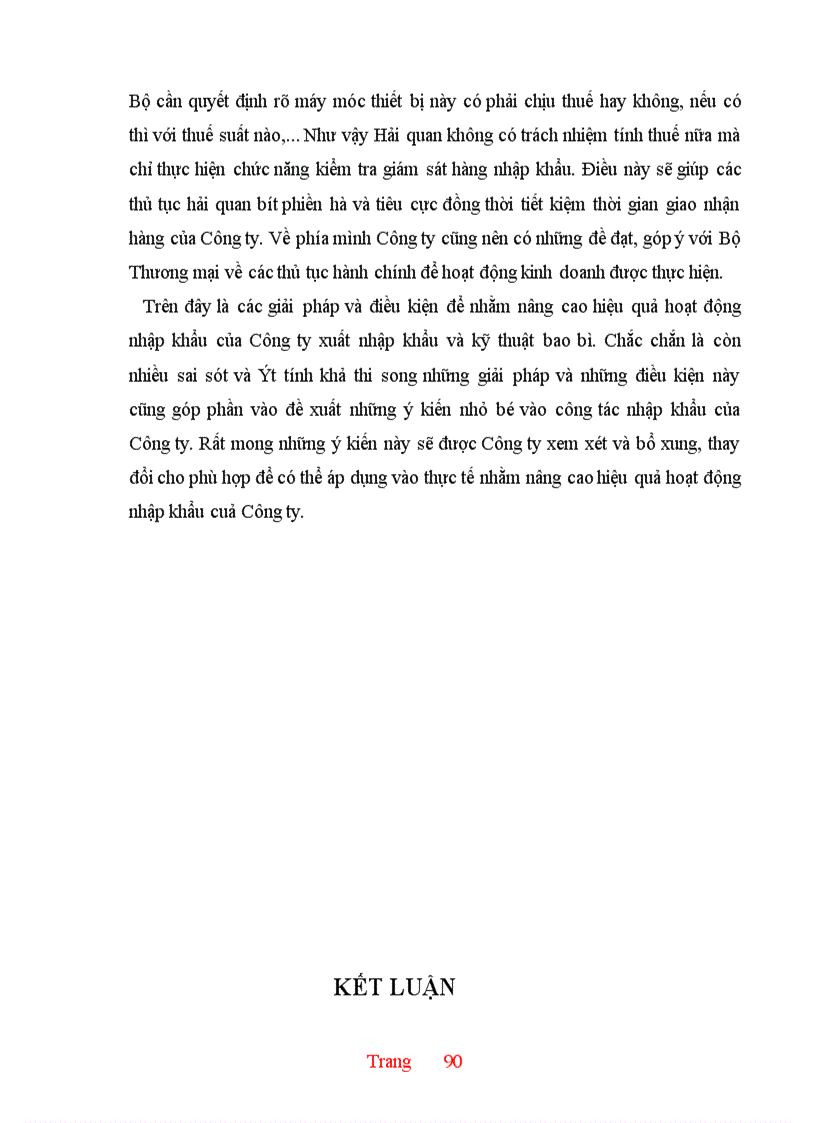 image for page Thực trạng và một số giải pháp hoàn thiện hoạt động nhập khẩu ở Công ty XNK và kỹ thuật bao bì