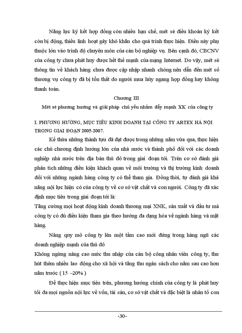 image for page Thực trạng và giải pháp trong hoạt động xuất khẩu hàng TCMN tại công ty Artex –Hà Nội