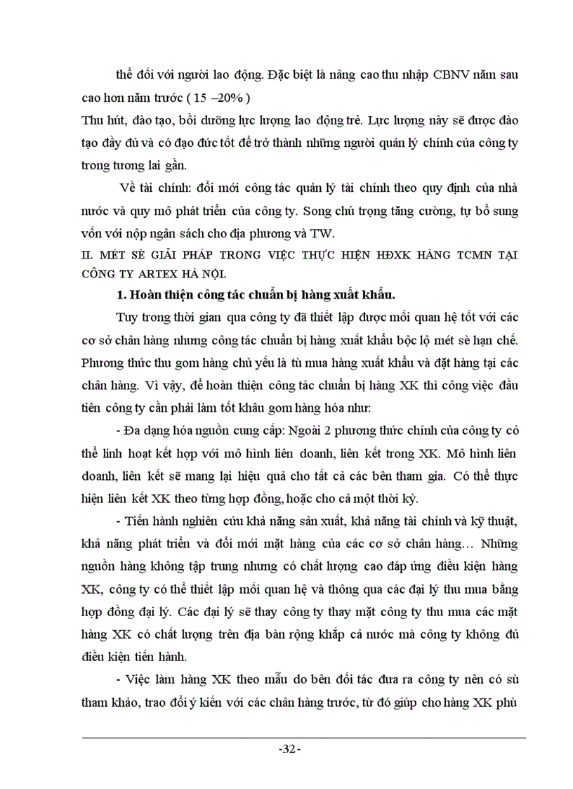 image for page Thực trạng và giải pháp trong hoạt động xuất khẩu hàng TCMN tại công ty Artex –Hà Nội