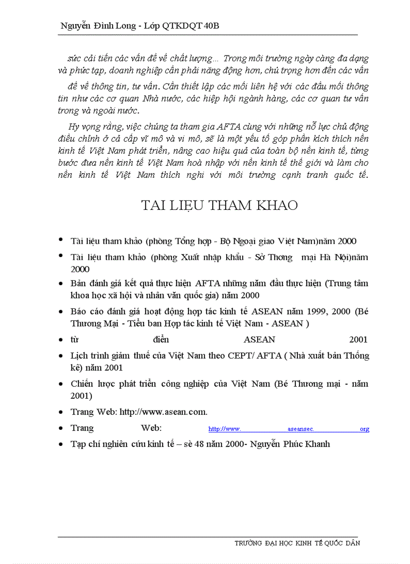 image for page Những giải pháp nhằm đẩy nhanh việc thực hiện các cam kết của Việt Nam trong khuôn khổ AFTA