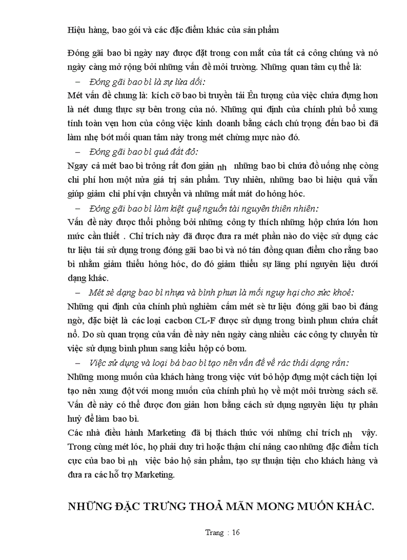 image for page Hiệu hàng, bao gói và các đặc điểm khác của sản phẩm