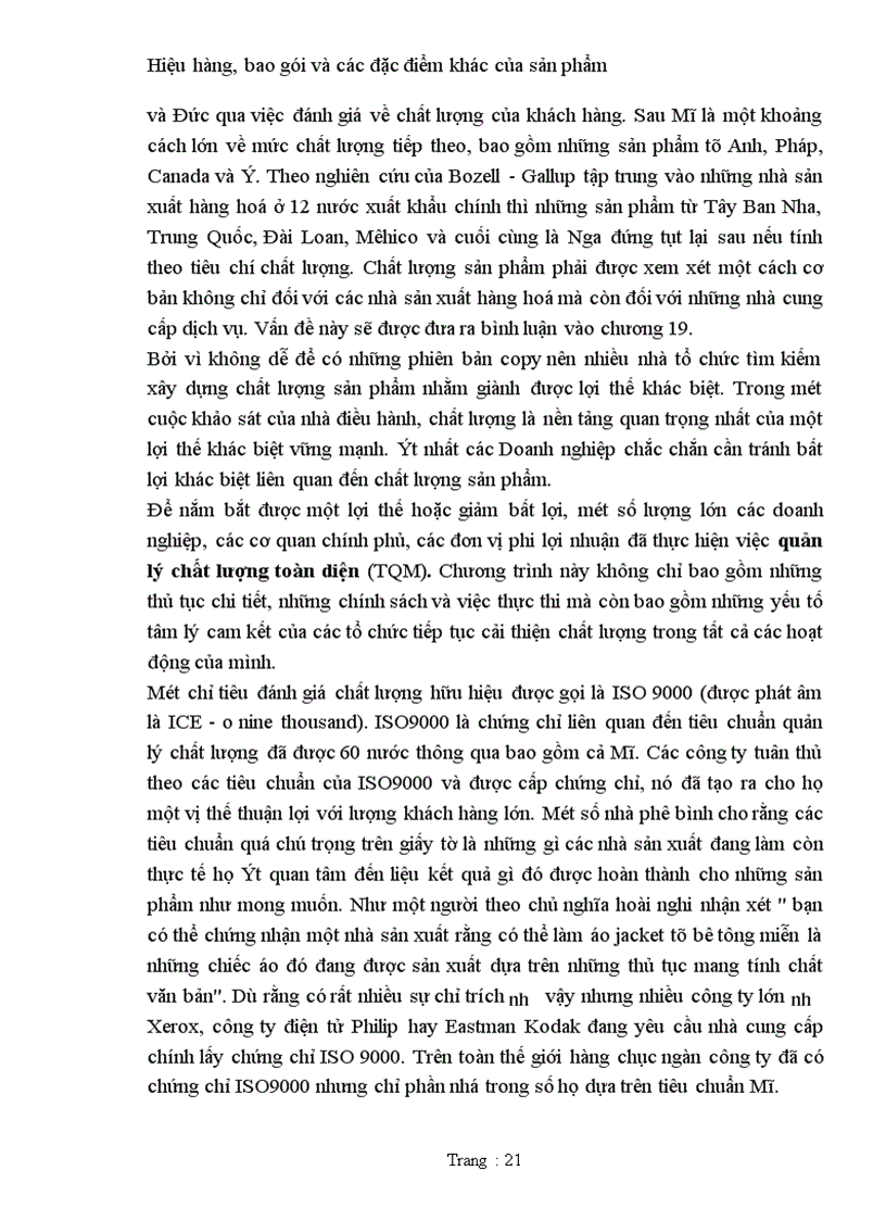 image for page Hiệu hàng, bao gói và các đặc điểm khác của sản phẩm