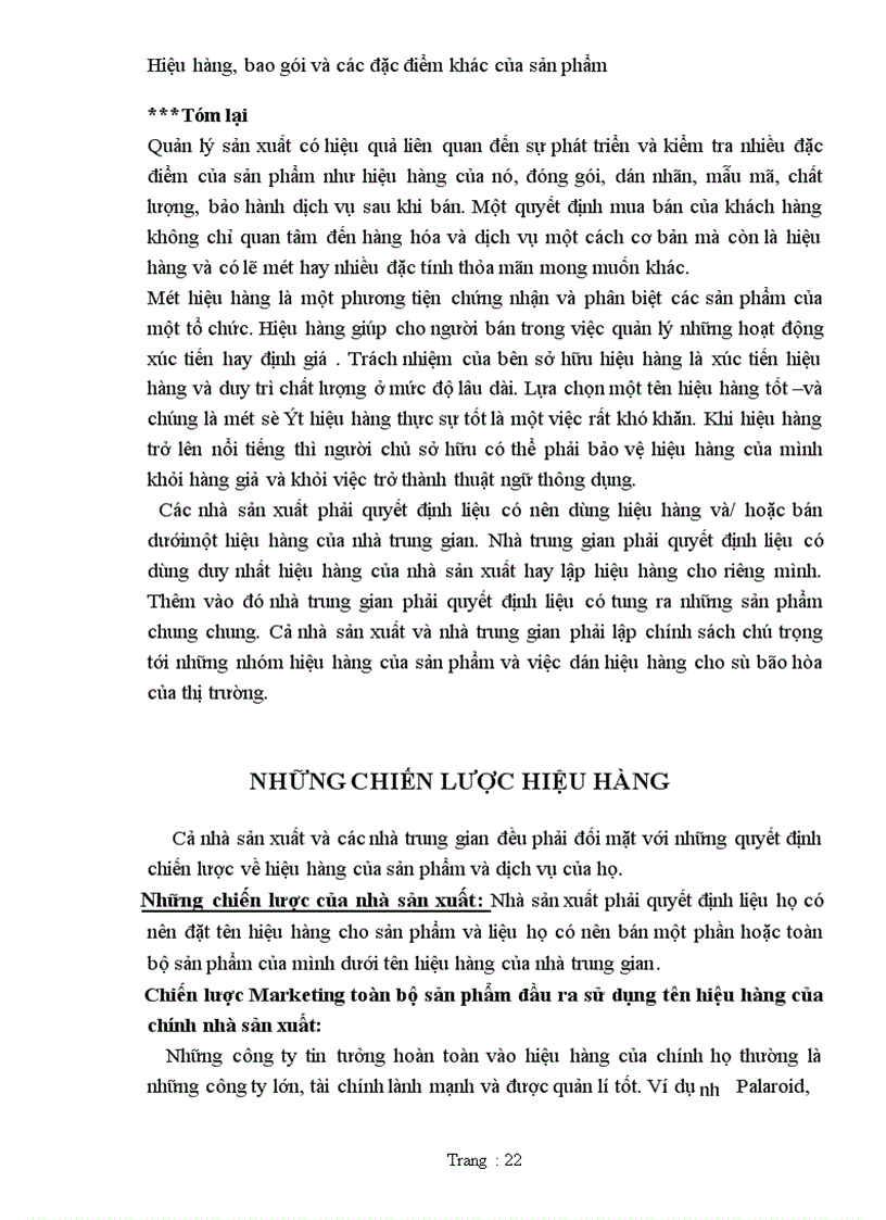 image for page Hiệu hàng, bao gói và các đặc điểm khác của sản phẩm