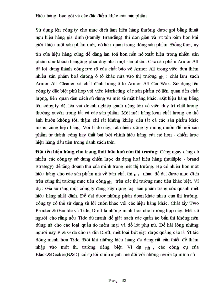 image for page Hiệu hàng, bao gói và các đặc điểm khác của sản phẩm