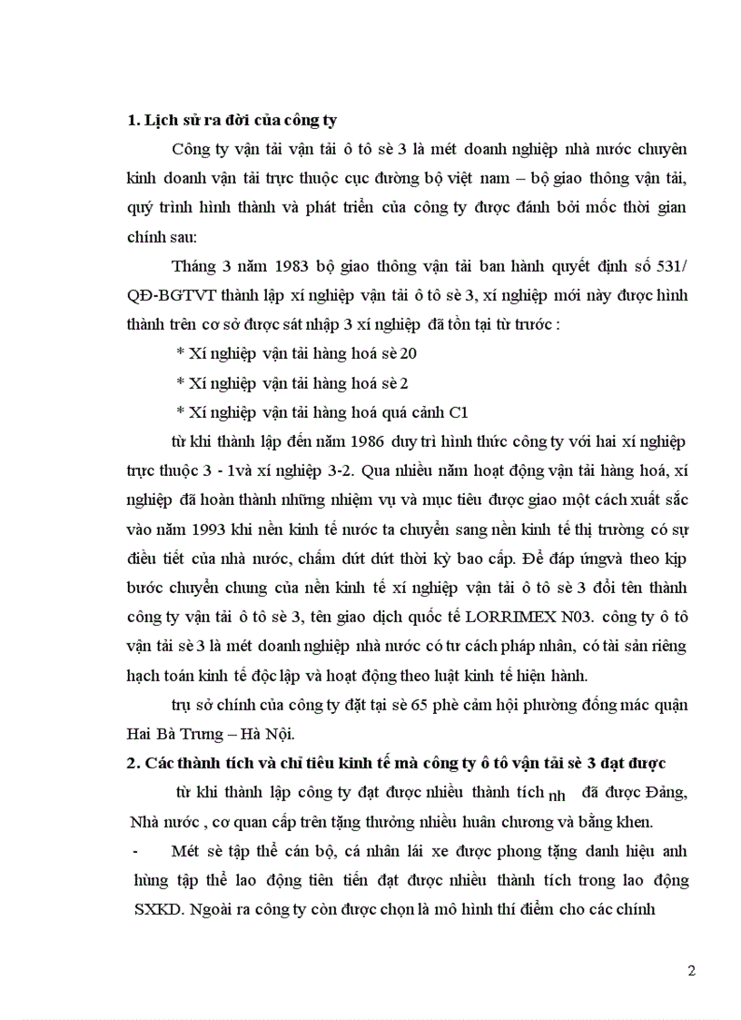 image for page Báo cáo thực tập tại Công ty ô tô vận tải