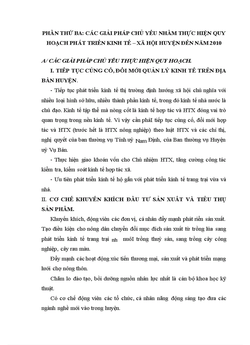 image for page Quy hoạch tổng thể phát triển kinh tế – xã hội huyện Vụ Bản thời kỳ đến năm 2010