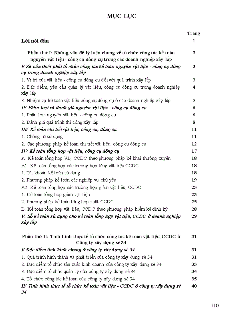 image for page Tổ chức công tác kế toán nguyên vật liệu, công cụ dụng cụ ở công ty xây dựng số 34