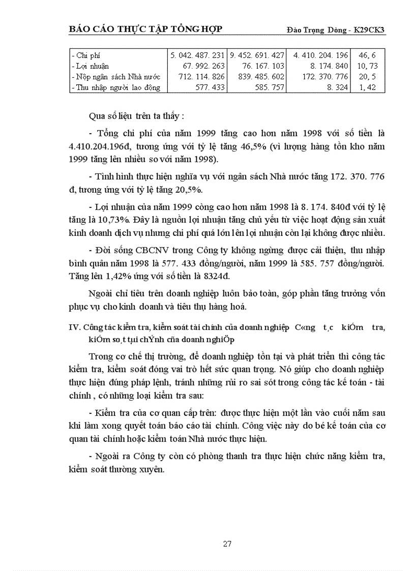 image for page Tình hình tổ chức thực hiện công tác tài chính của Công ty đầu tư XNK nông lâm sản chế biến