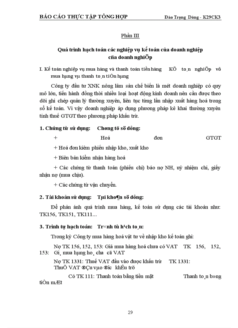 image for page Tình hình tổ chức thực hiện công tác tài chính của Công ty đầu tư XNK nông lâm sản chế biến
