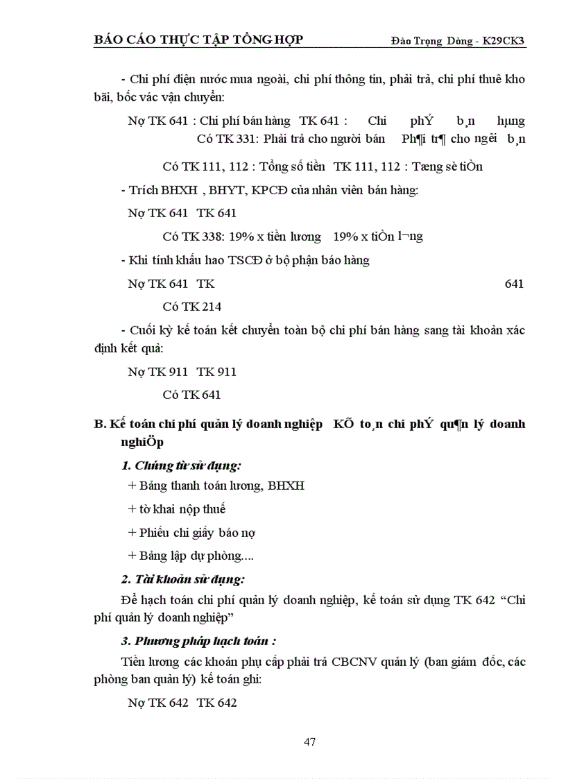 image for page Tình hình tổ chức thực hiện công tác tài chính của Công ty đầu tư XNK nông lâm sản chế biến