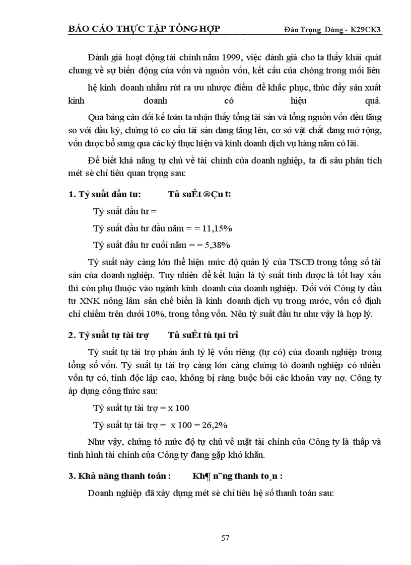 image for page Tình hình tổ chức thực hiện công tác tài chính của Công ty đầu tư XNK nông lâm sản chế biến