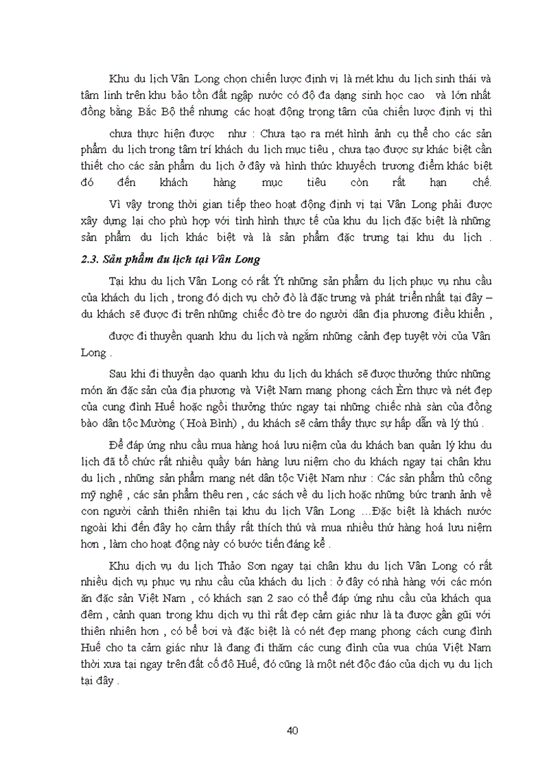 image for page Hoạt động khai thác du lịch tại Vân Long