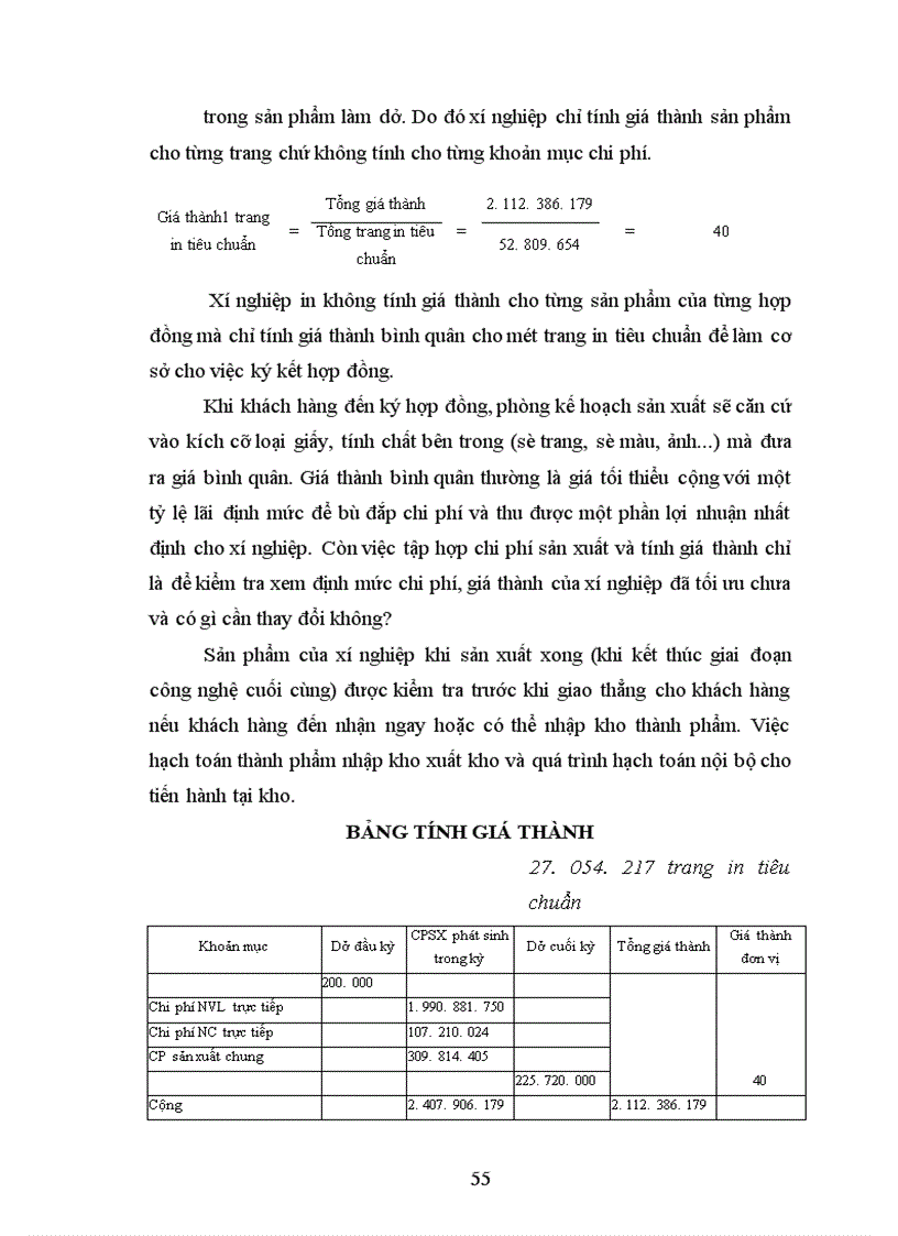 image for page Tổ chức kế toán chi phí sản xuất và tính giá thành sản phẩm ở xí nghiệp in xây dựng