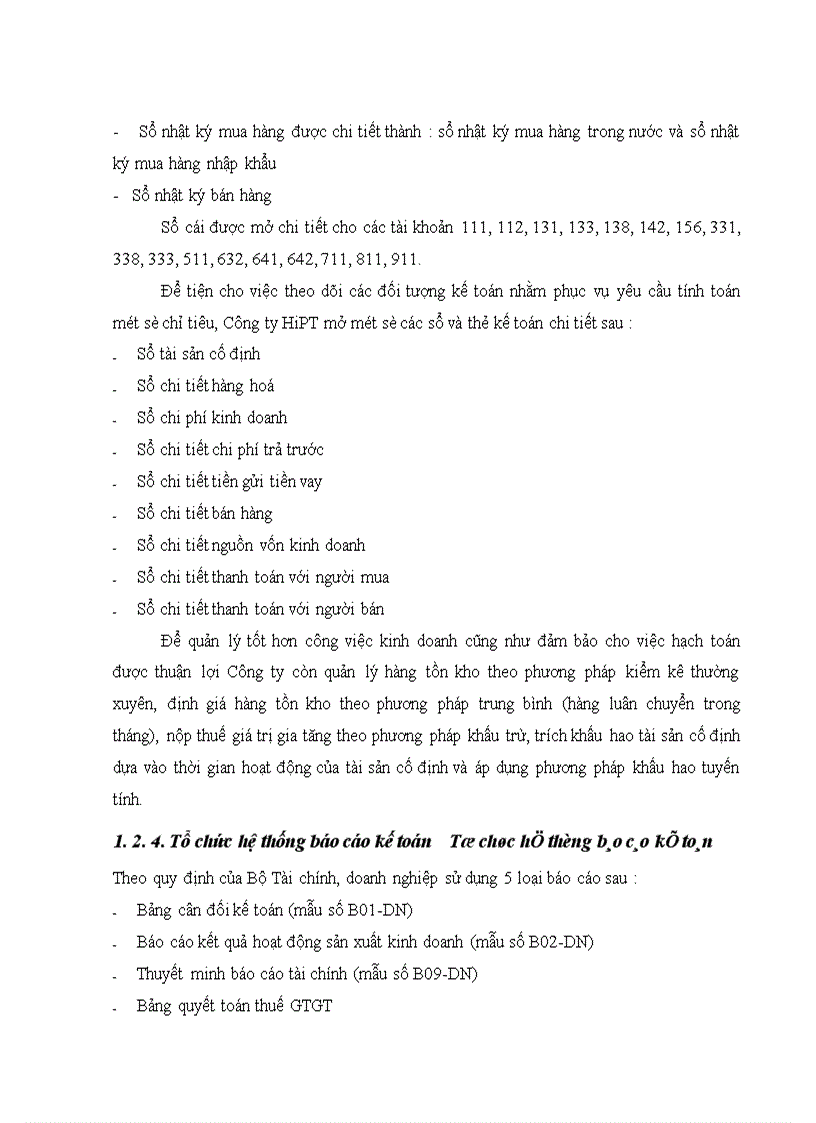 image for page Tổ chức hạch toán kế toán tại Công ty HiPT