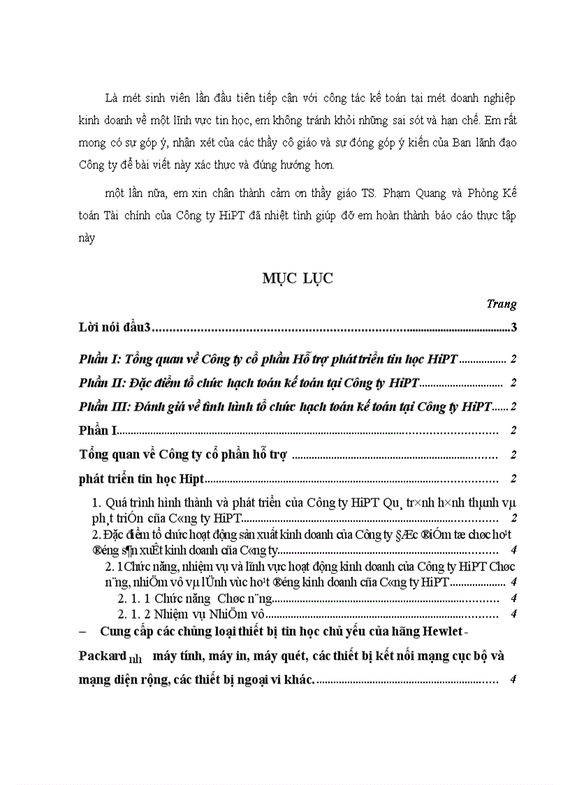 image for page Tổ chức hạch toán kế toán tại Công ty HiPT