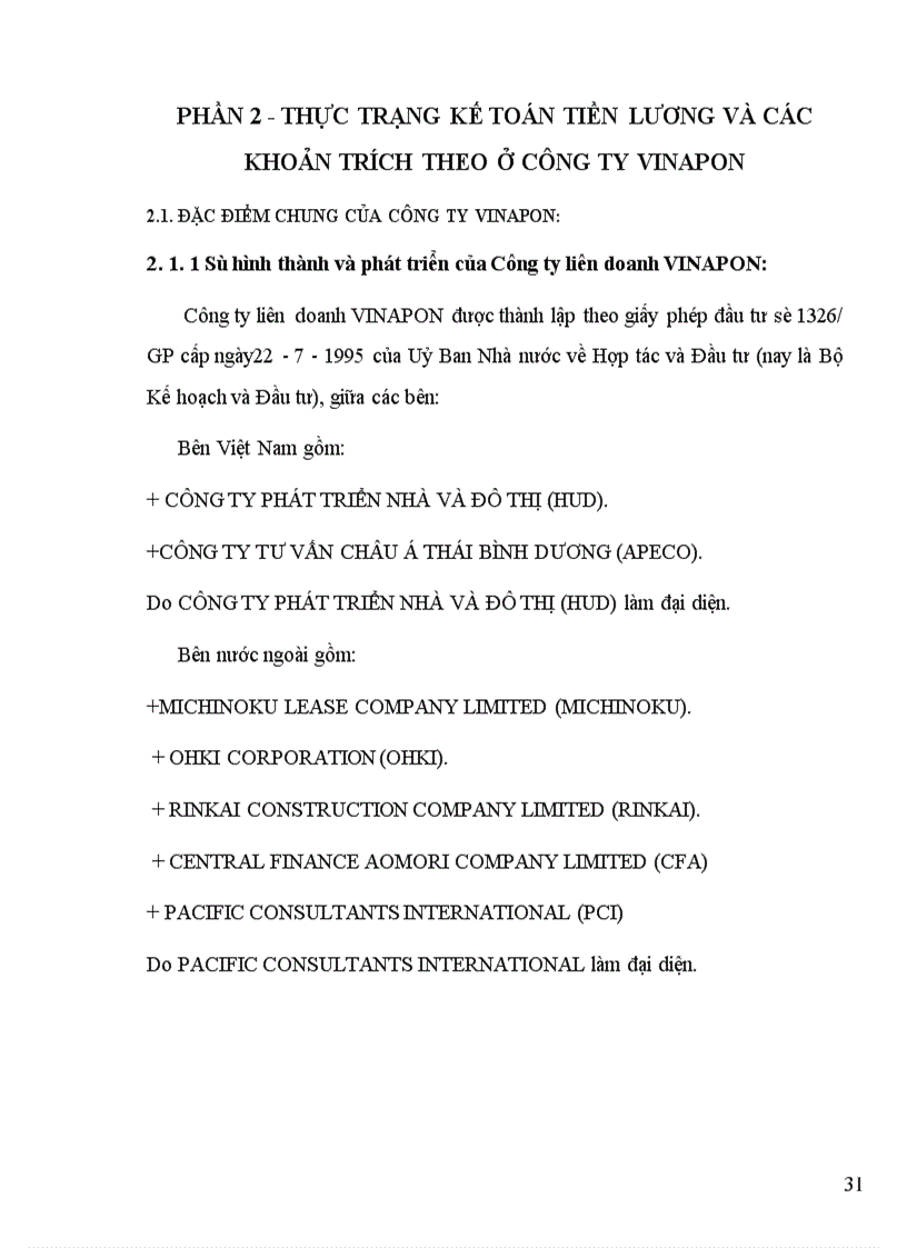 image for page Phương hướng hoàn thiện kế toán tiền lương và các khoản trích theo lương ở Công ty Vinapon .