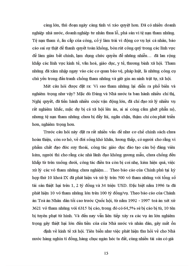 image for page Các biện pháp phòng chống về tham nhũng và vấn đề tụt hậu xa hơn về kinh tế