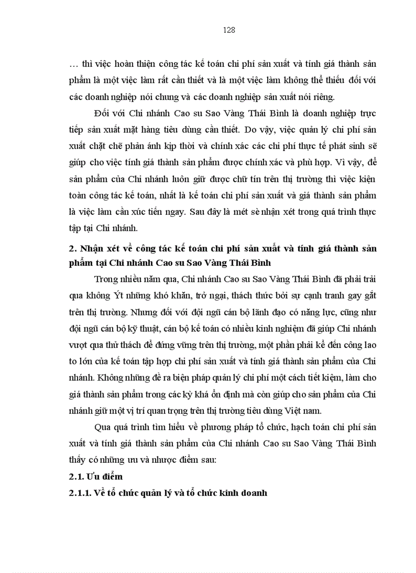 image for page Hoàn thiện hạch toán chi phí sản xuất và tính giá thành sản phẩm tại Công ty Cao su Sao Vàng Chi nhánh Thái Bình