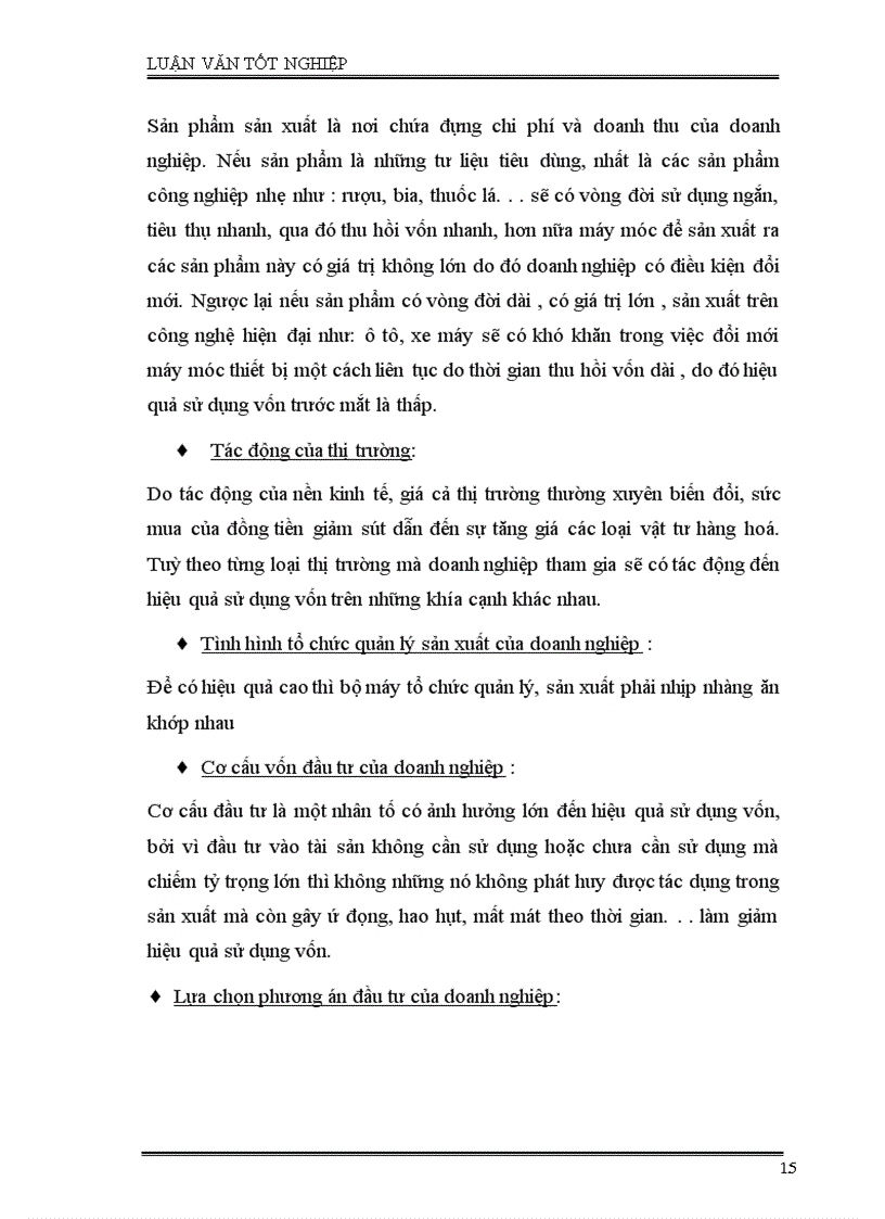 image for page Phân tích tình hình quản lý, sử dụng vốn SXKD và một số giải pháp nhằm nâng cao hiệu quả sử dụng vốn ở công ty Cao Su Sao Vàng Hà Nội