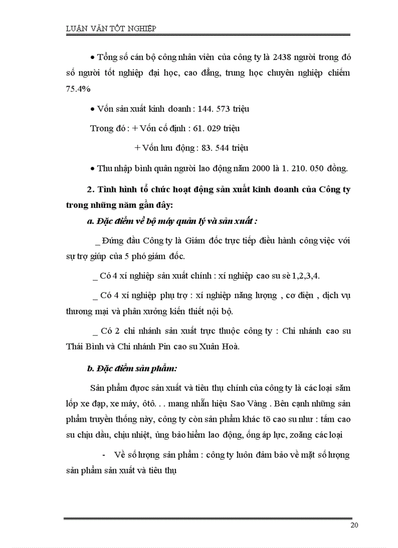 image for page Phân tích tình hình quản lý, sử dụng vốn SXKD và một số giải pháp nhằm nâng cao hiệu quả sử dụng vốn ở công ty Cao Su Sao Vàng Hà Nội