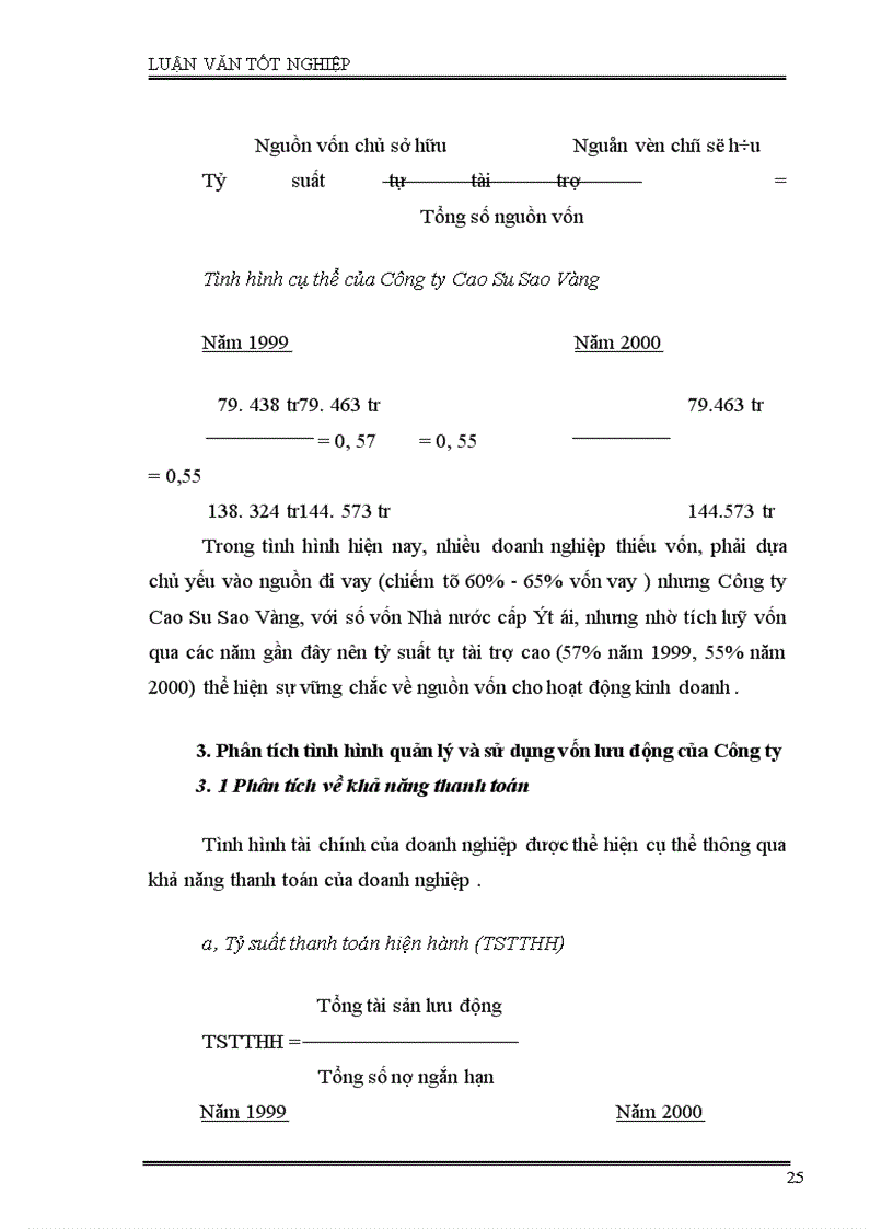 image for page Phân tích tình hình quản lý, sử dụng vốn SXKD và một số giải pháp nhằm nâng cao hiệu quả sử dụng vốn ở công ty Cao Su Sao Vàng Hà Nội