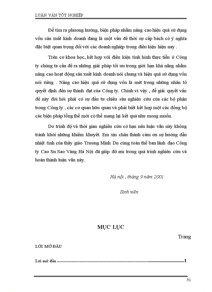 image for page Phân tích tình hình quản lý, sử dụng vốn SXKD và một số giải pháp nhằm nâng cao hiệu quả sử dụng vốn ở công ty Cao Su Sao Vàng Hà Nội