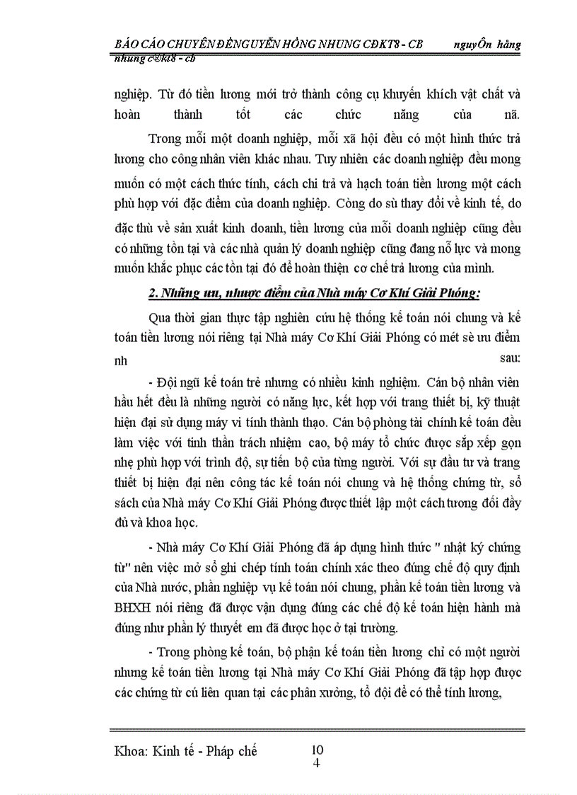 image for page Kế toán tiền lương và các khoản trích theo lương ở Nhà máy Cơ Khí Giải Phóng