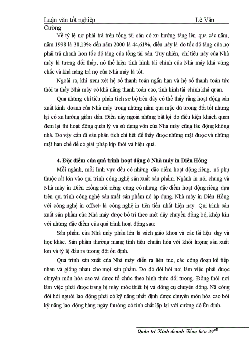 image for page Một số giải pháp nâng cao hiệu qủa sử dụng vốn ở Nhà máy in Diên Hồng - Nhà xuất bản Giáo dục