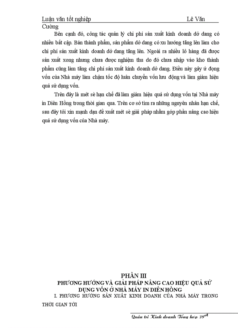 image for page Một số giải pháp nâng cao hiệu qủa sử dụng vốn ở Nhà máy in Diên Hồng - Nhà xuất bản Giáo dục