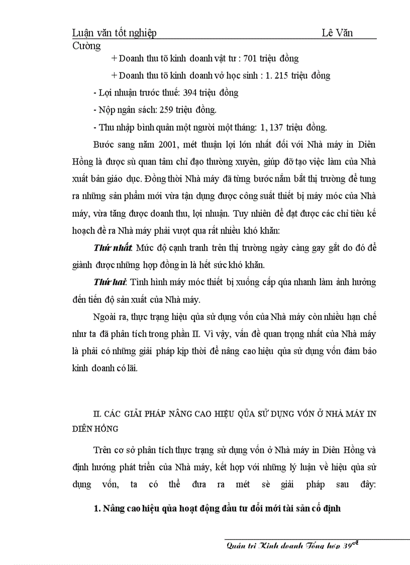 image for page Một số giải pháp nâng cao hiệu qủa sử dụng vốn ở Nhà máy in Diên Hồng - Nhà xuất bản Giáo dục